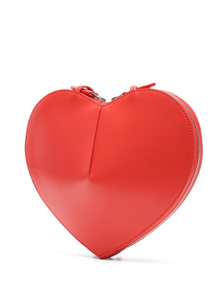 Red Heart Shaped Leather Crossbody Bag