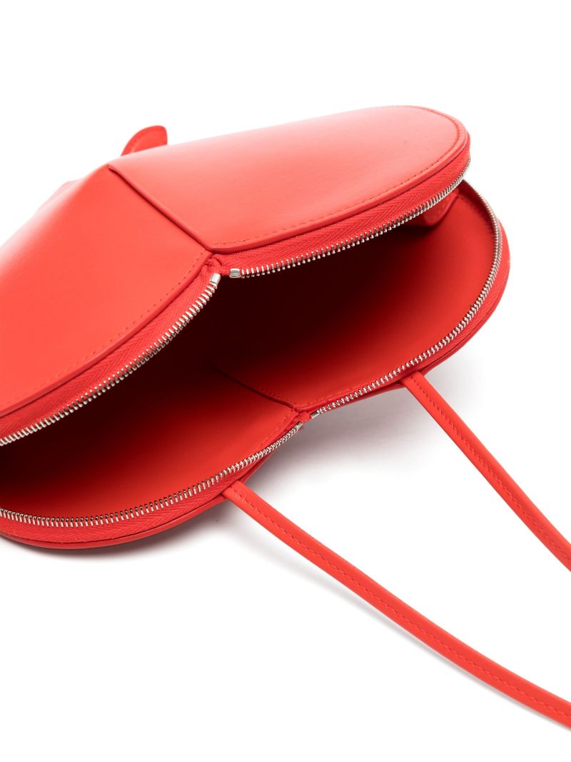 Red Heart Shaped Leather Crossbody Bag