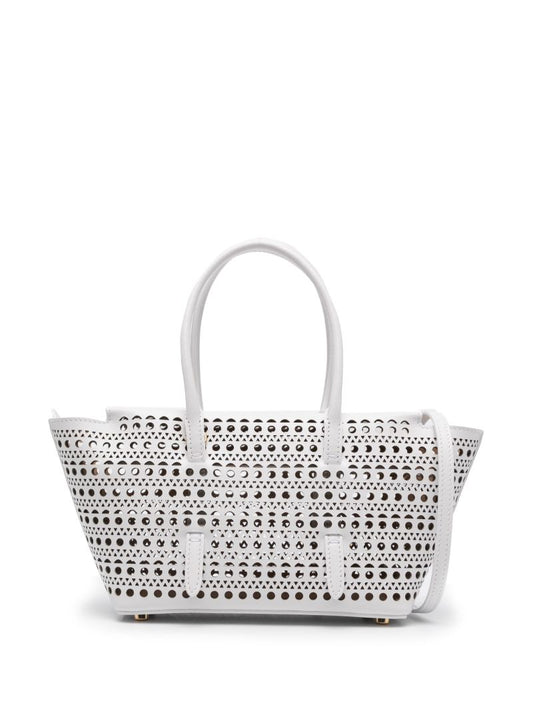 White Neo Mina 20 Leather Tote Bag