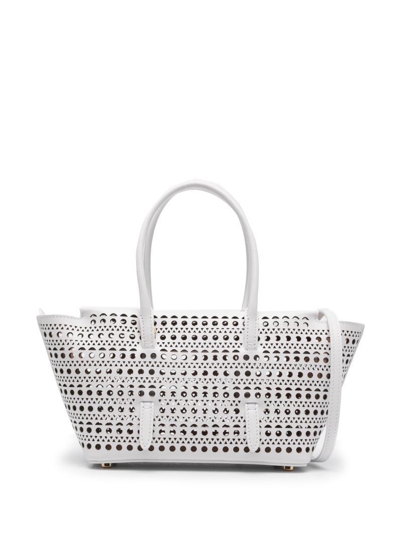 White Neo Mina 20 Leather Tote Bag