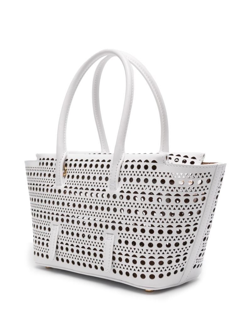 White Neo Mina 20 Leather Tote Bag