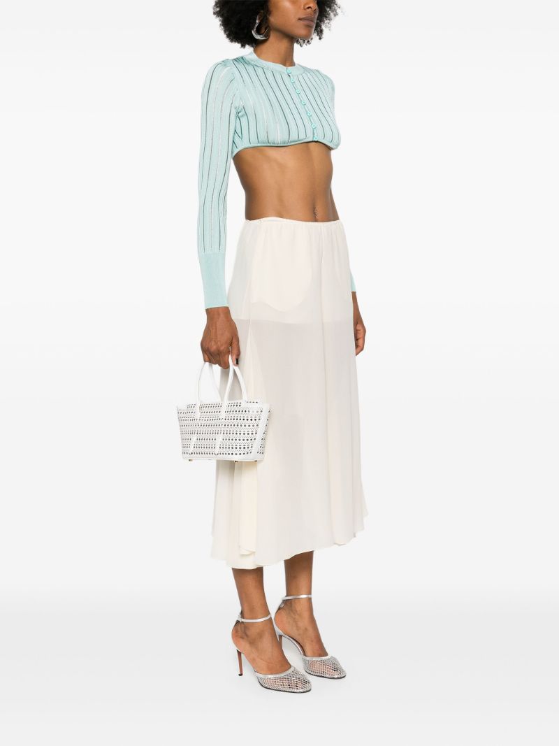 White Neo Mina 20 Leather Tote Bag