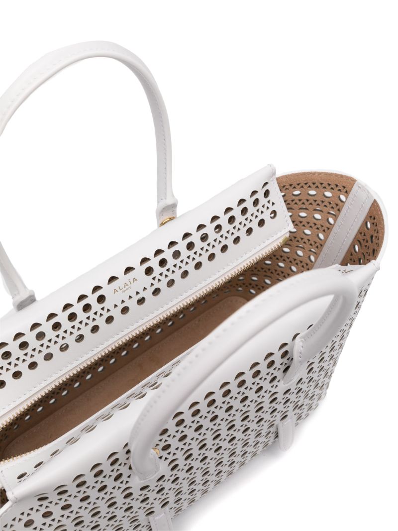 White Neo Mina 20 Leather Tote Bag