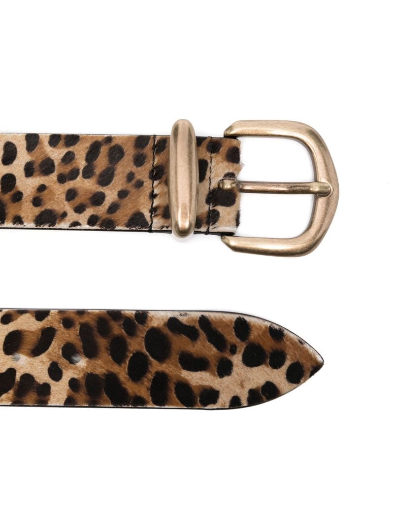 Brown Leopard-print Belt