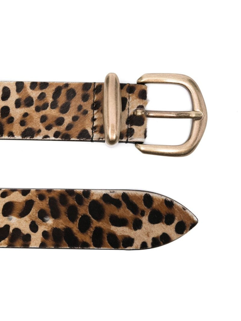 Brown Leopard-print Belt