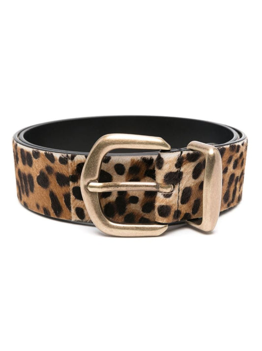 Brown Leopard-print Belt