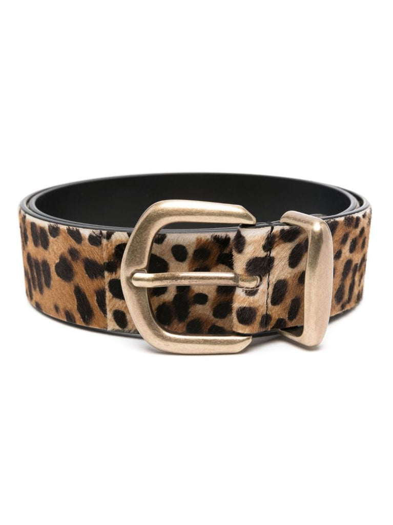 Brown Leopard-print Belt