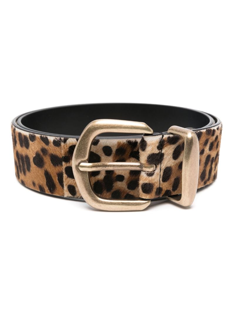 Brown Leopard-print Belt