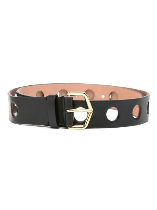 Black Buckled Leather Belt