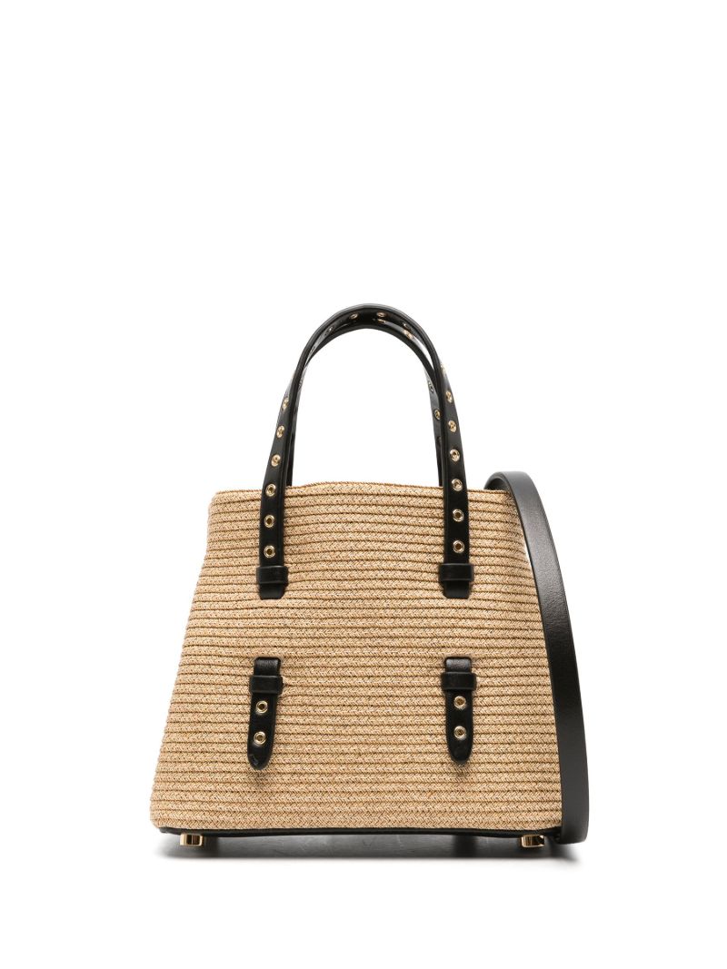 Beige Braided Two-way Mini Bag