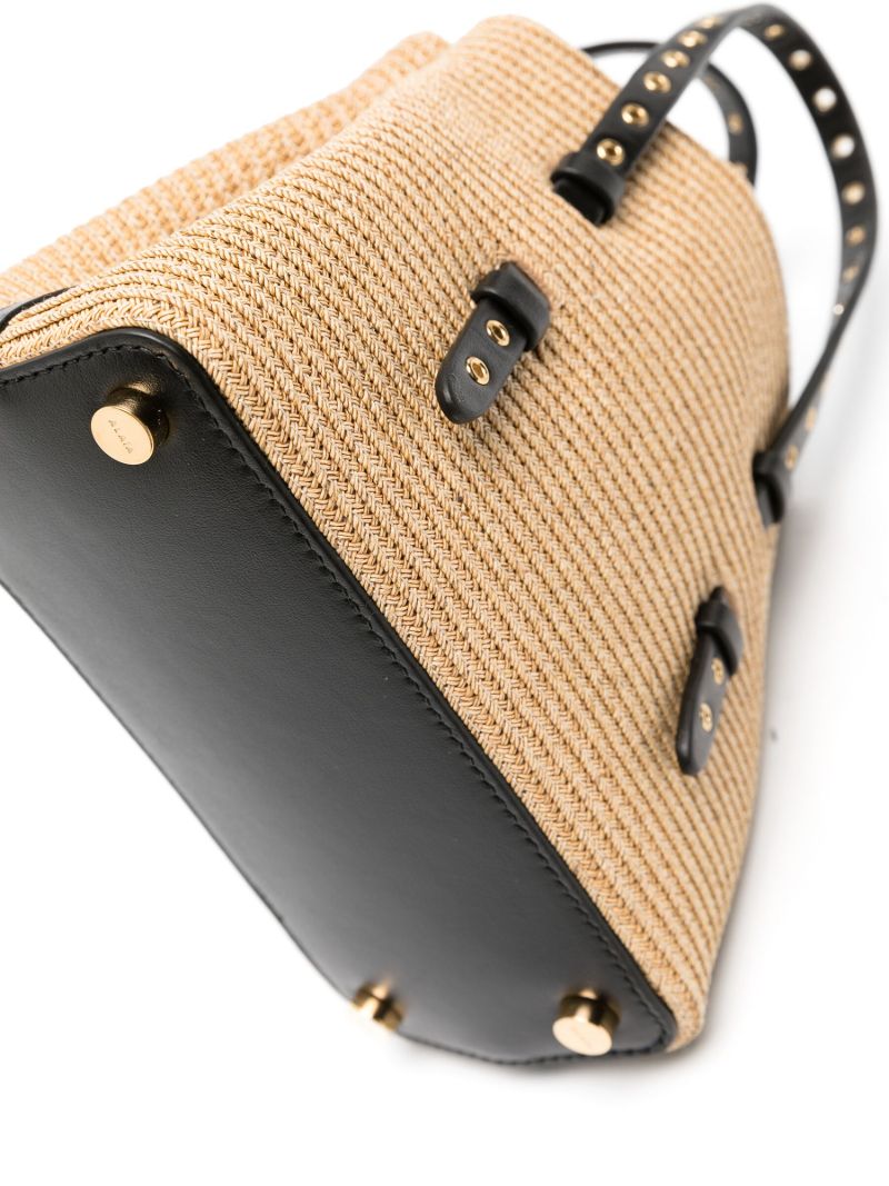 Beige Braided Two-way Mini Bag