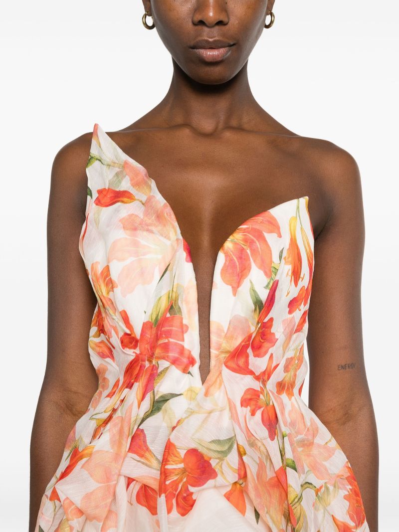 Neutral Tranquility Lily-print Top