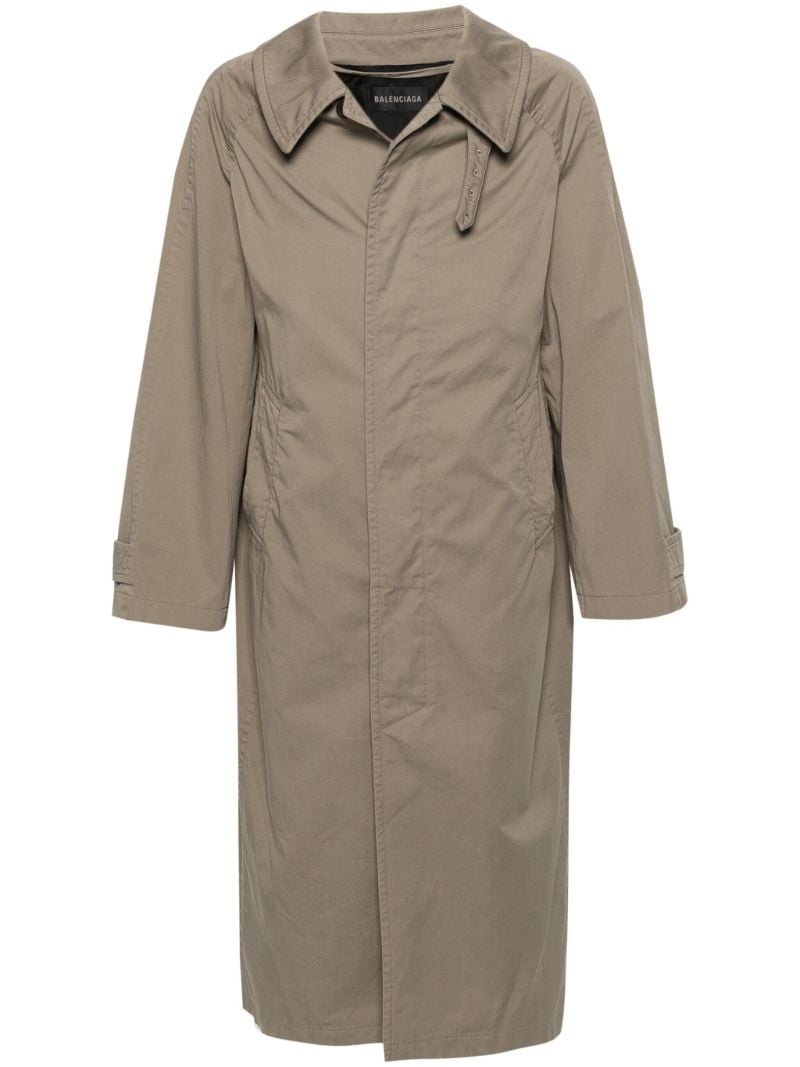 Grey Single-breasted Cotton Coat