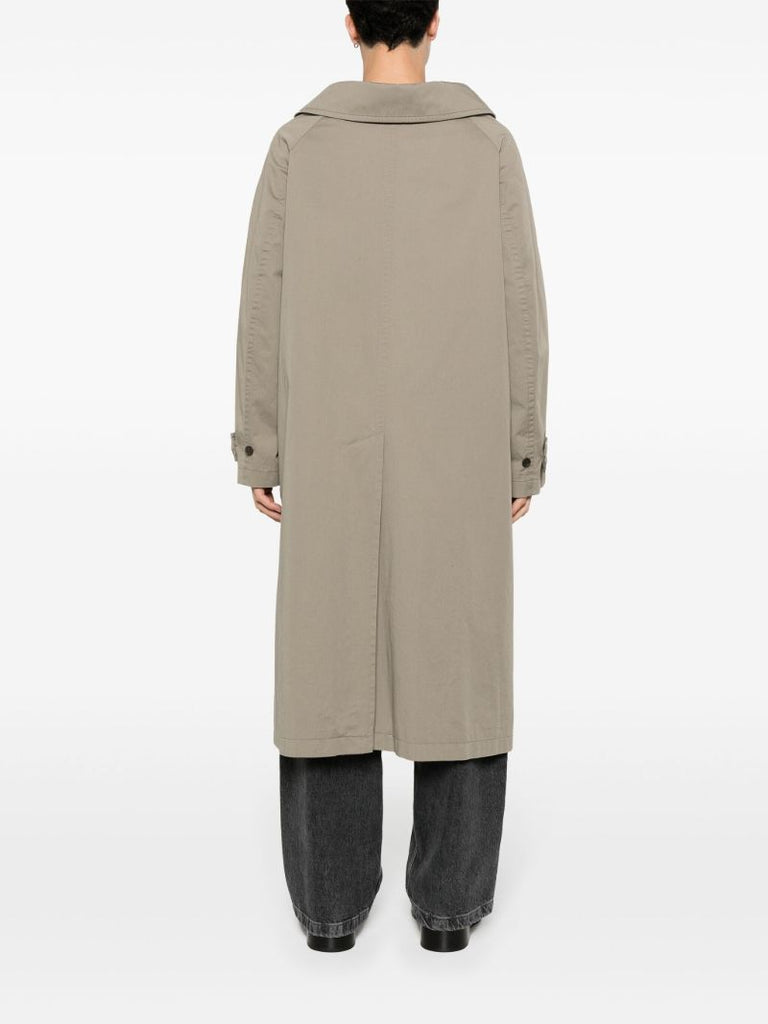 Grey Single-breasted Cotton Coat