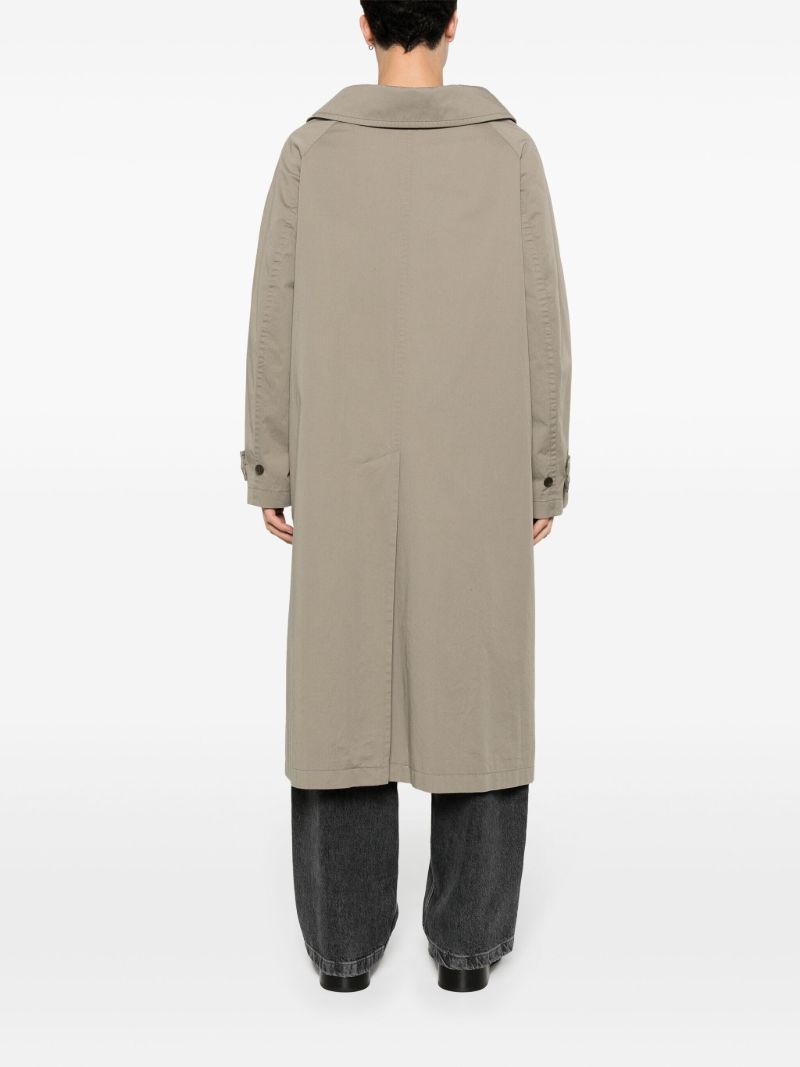 Grey Single-breasted Cotton Coat