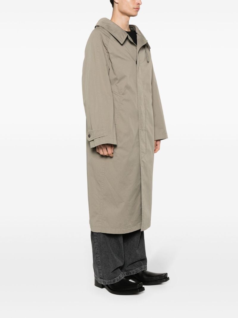 Grey Single-breasted Cotton Coat