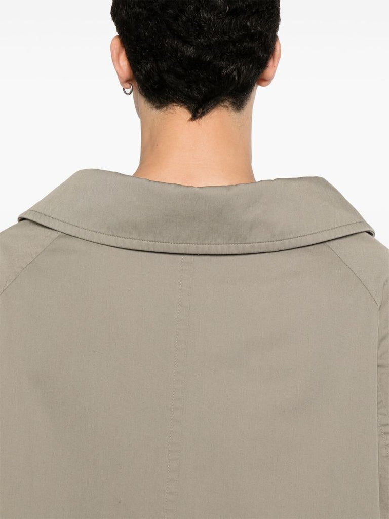 Grey Single-breasted Cotton Coat