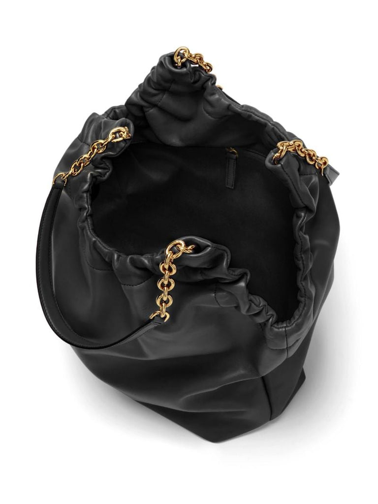 Black Miami Leather Tote Bag