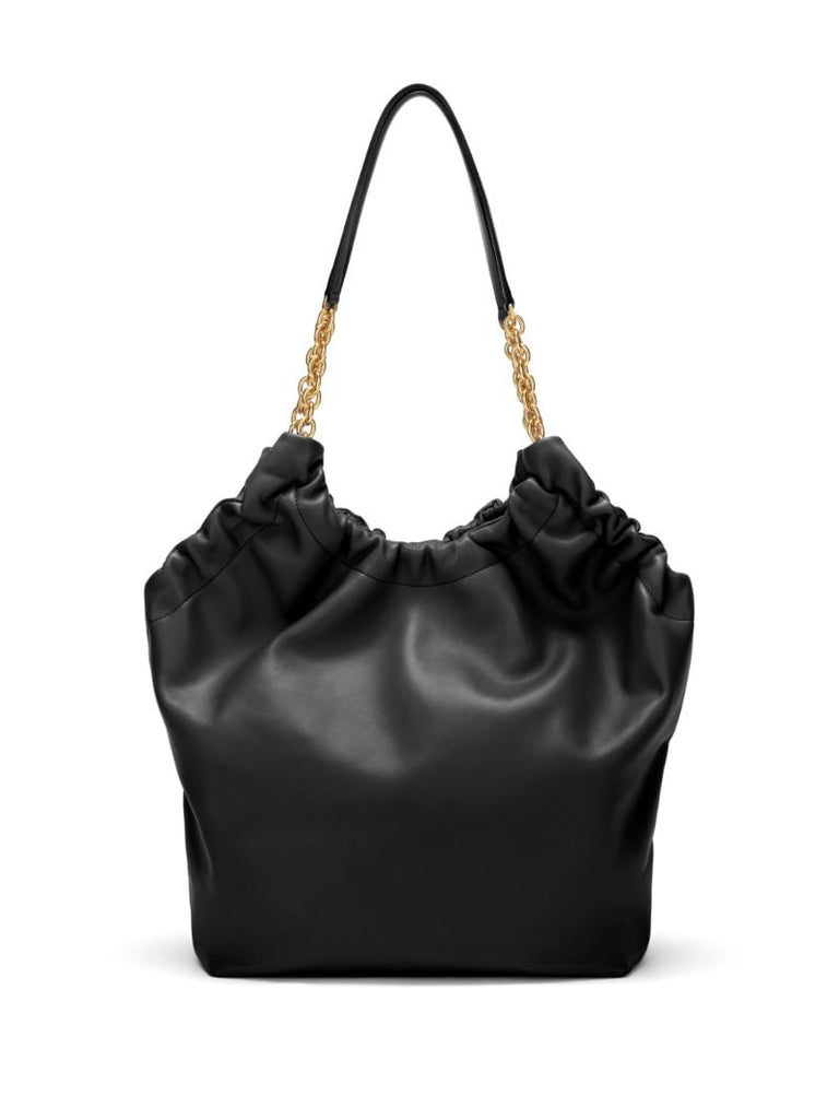 Black Miami Leather Tote Bag
