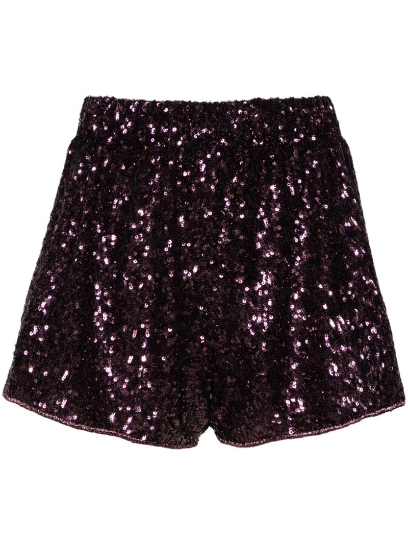 Purple Disco Sequinned Shorts
