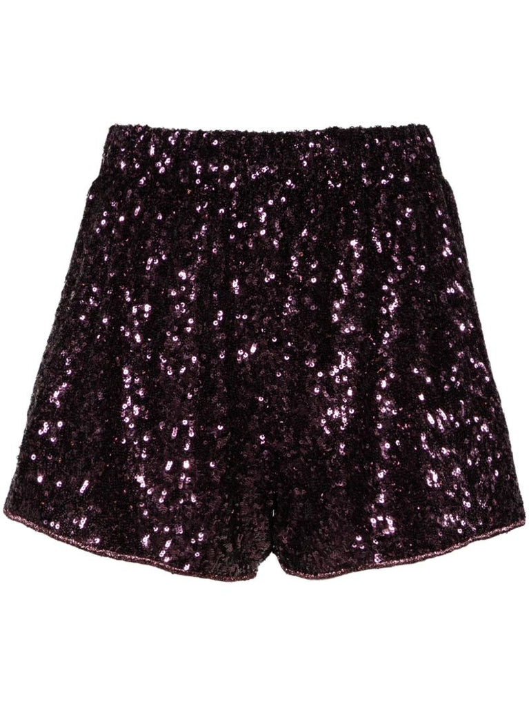 Purple Disco Sequinned Shorts