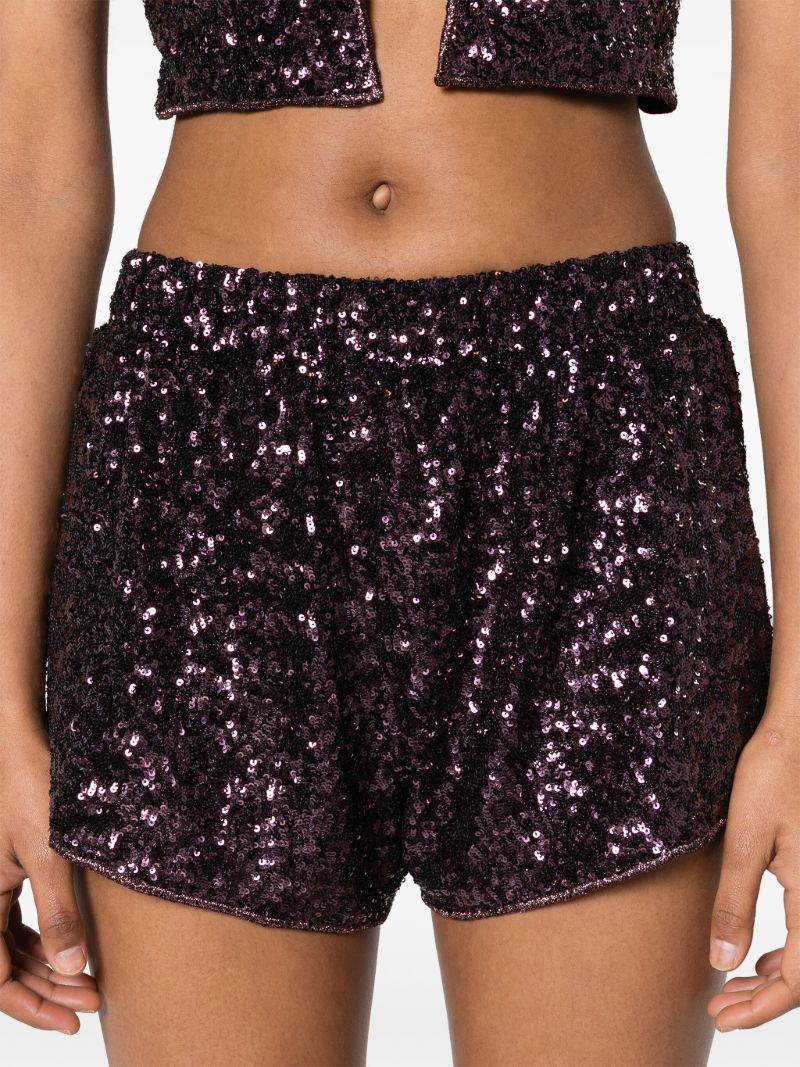 Purple Disco Sequinned Shorts