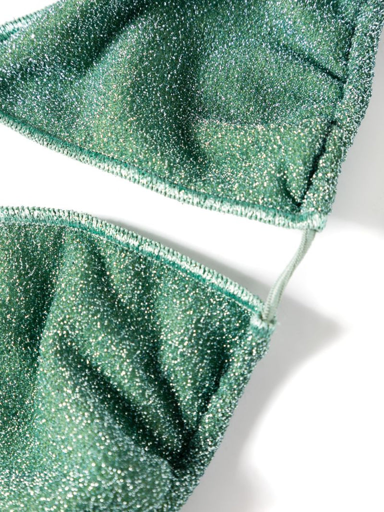 Green Triangle Bikini Set