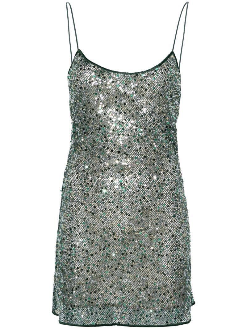 Green Disco Slip Mini Dress