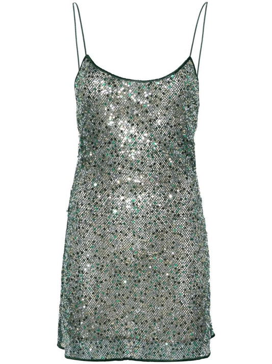 Green Disco Slip Mini Dress