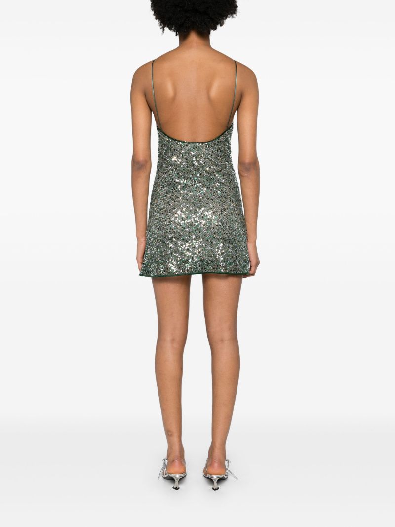 Green Disco Slip Mini Dress