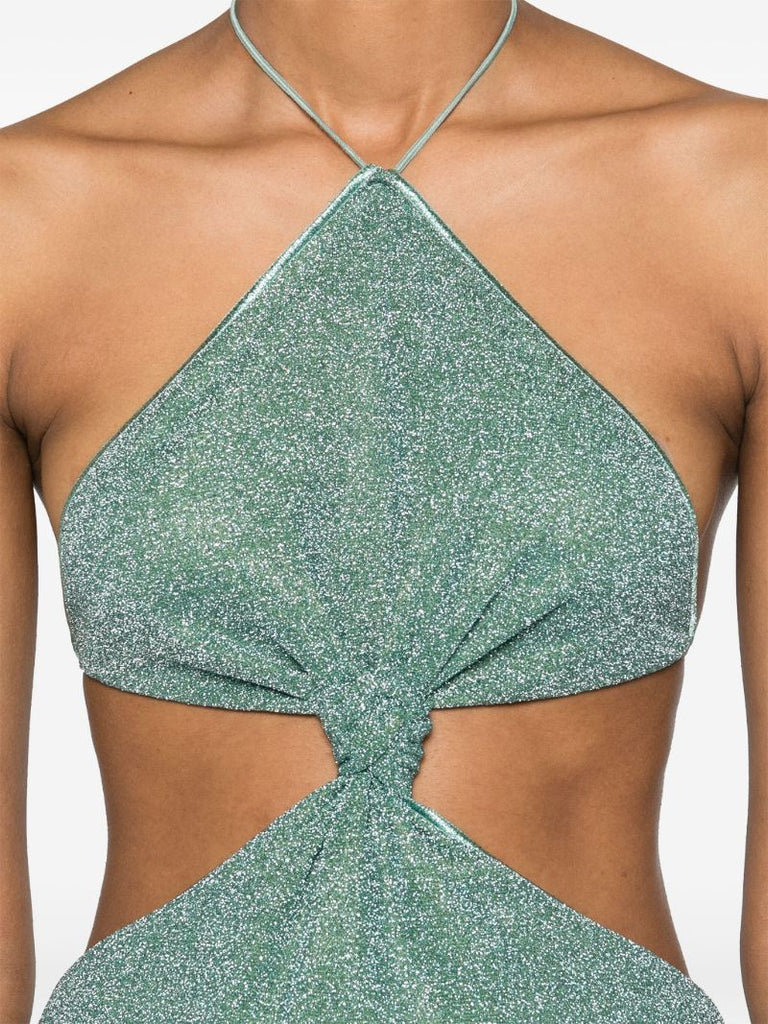 Green LumiÃ_x0083_Â¨re Halterneck Mini Dress