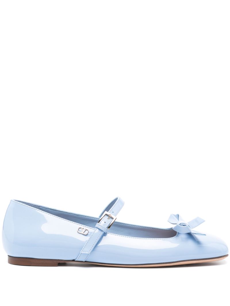 Blue Romance Bow Ballet Pumps