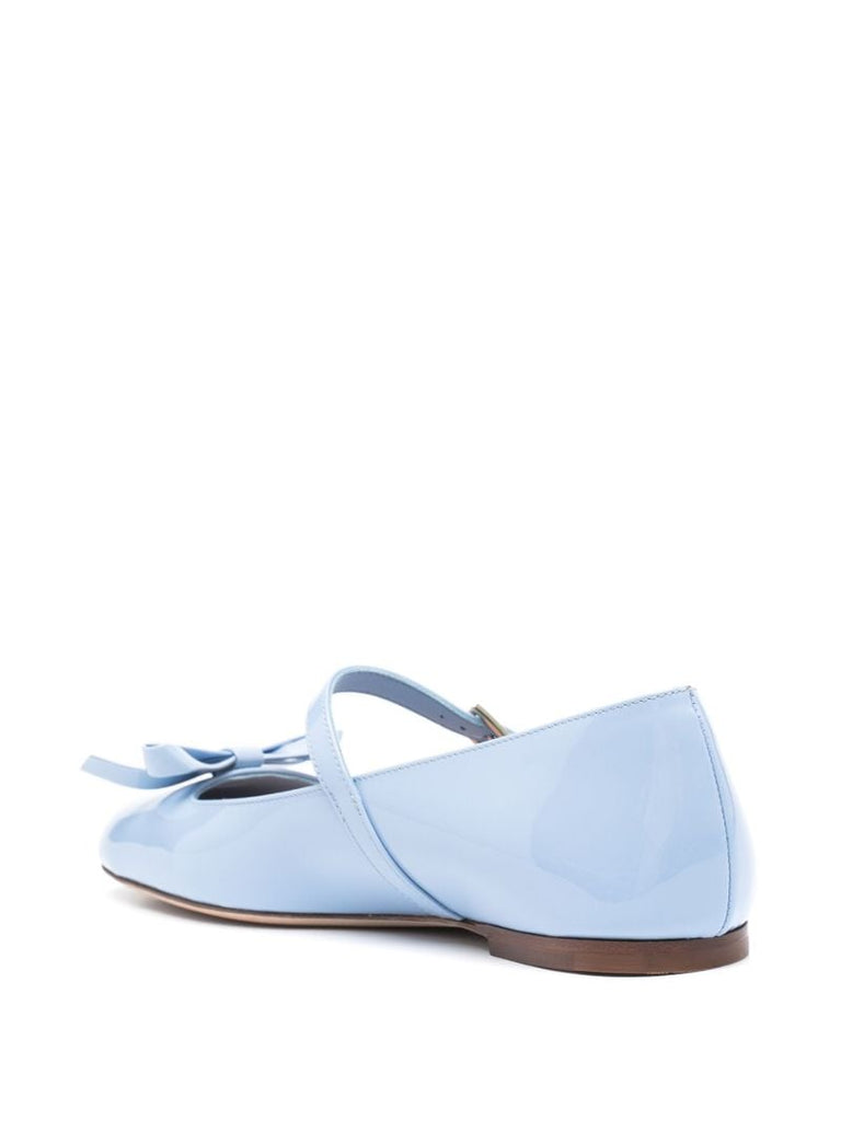 Blue Romance Bow Ballet Pumps