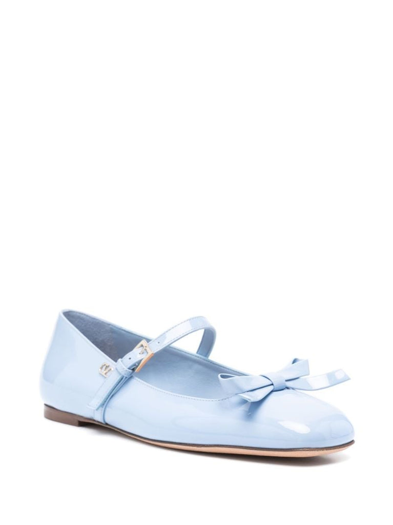 Blue Romance Bow Ballet Pumps