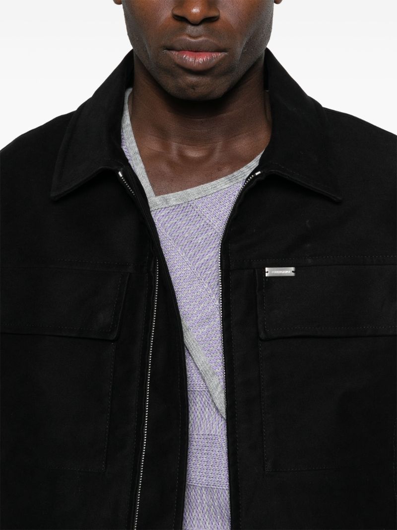 Black Cotton Shirt Jacket
