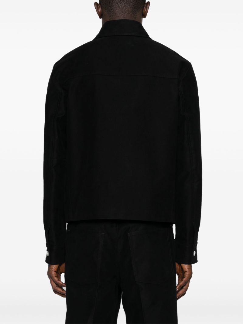 Black Cotton Shirt Jacket
