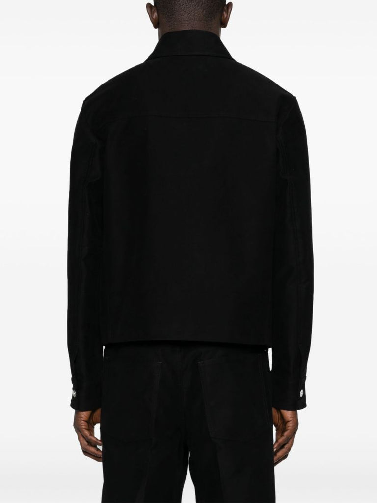 Black Cotton Shirt Jacket