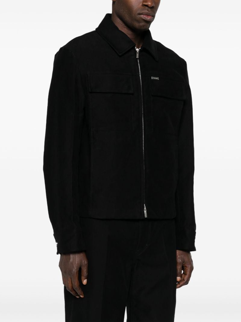Black Cotton Shirt Jacket