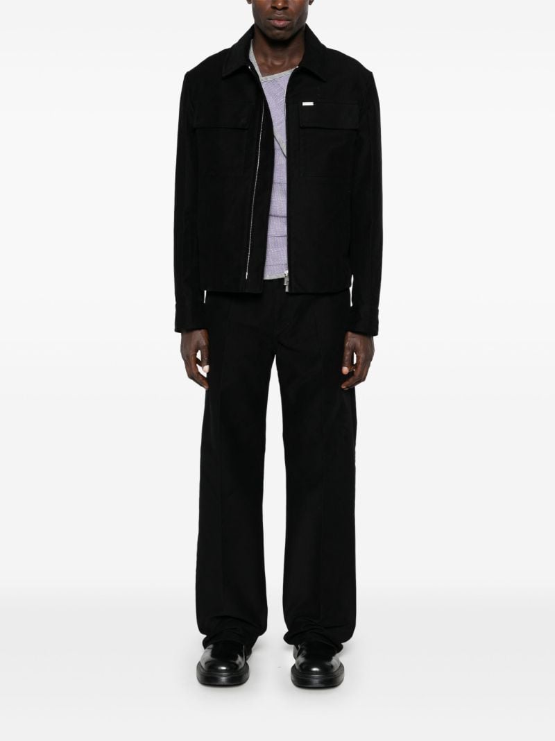 Black Cotton Shirt Jacket