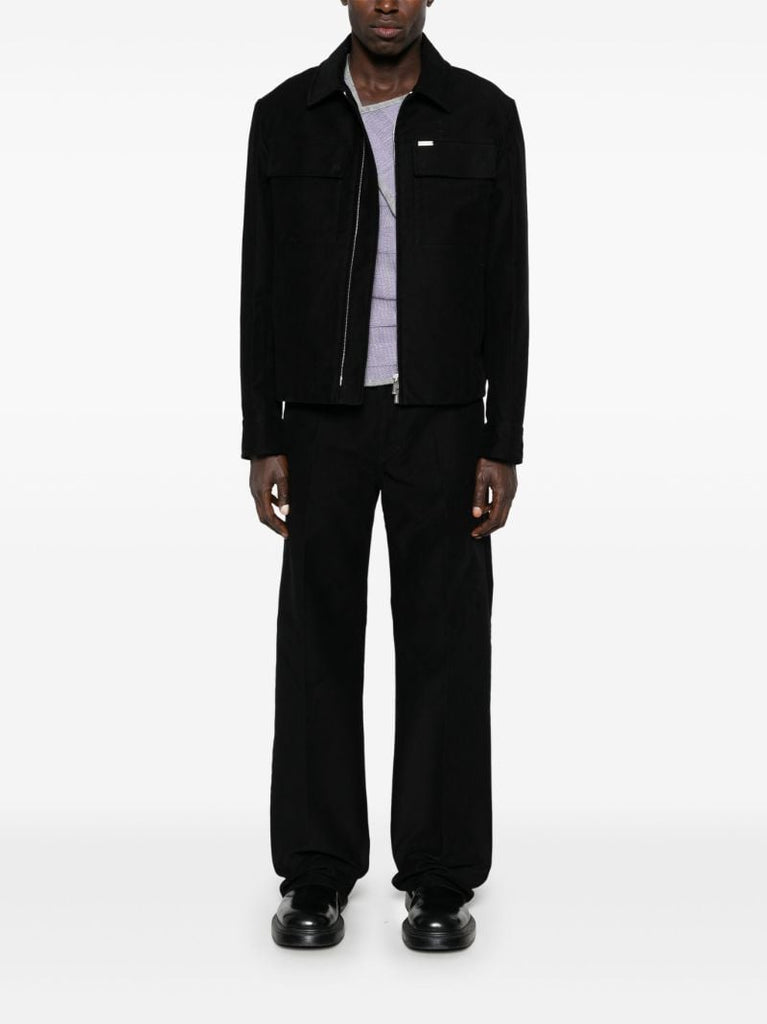 Black Cotton Shirt Jacket