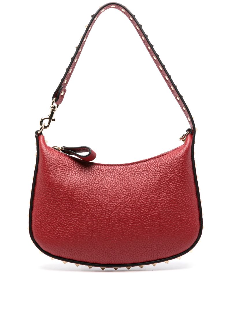 Red Rockstud Leather Mini Bag