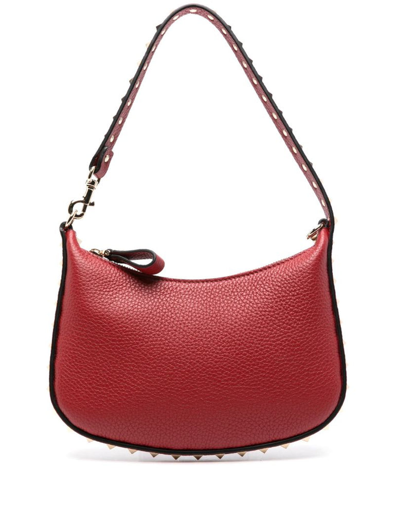 Red Rockstud Leather Mini Bag