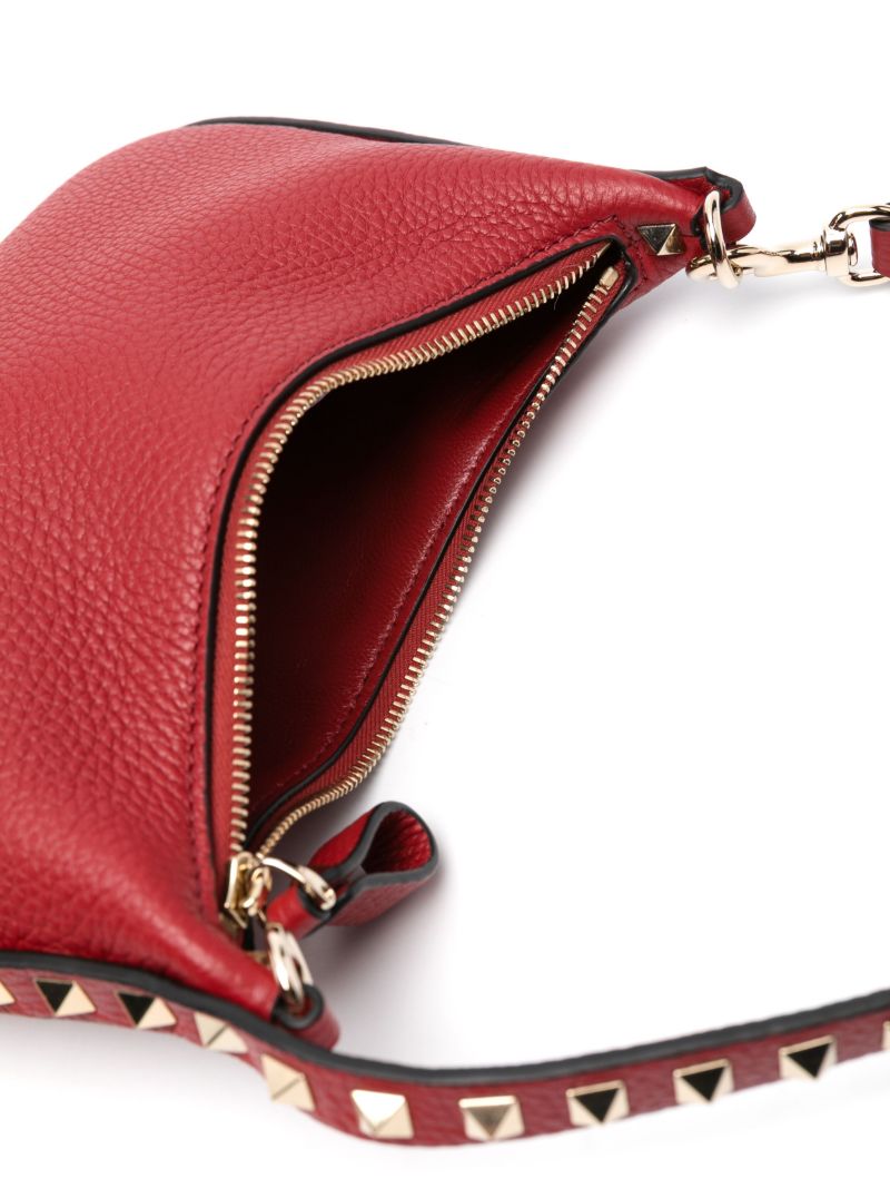 Red Rockstud Leather Mini Bag