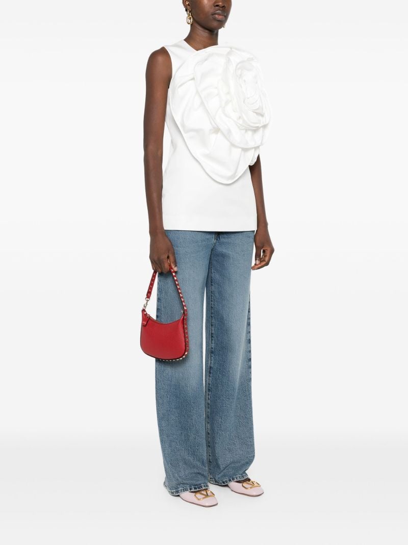 Red Rockstud Leather Mini Bag