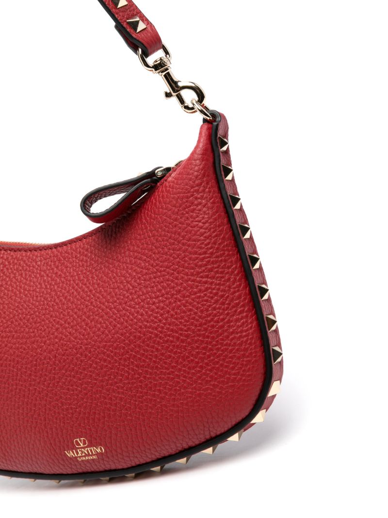Red Rockstud Leather Mini Bag