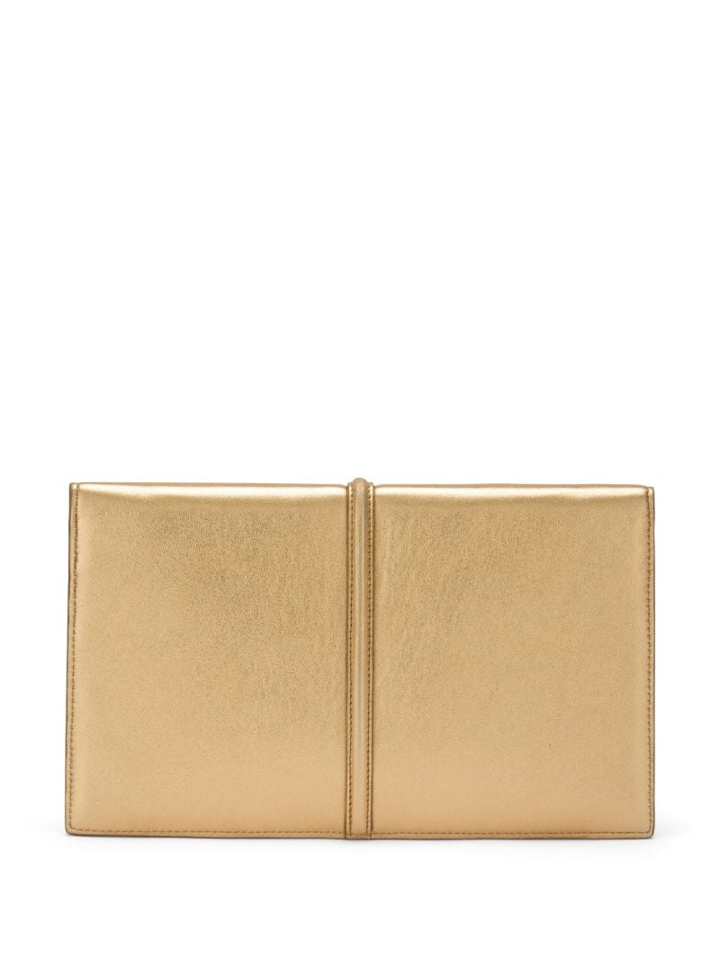 Gold Tokyo Leather Clutch Bag