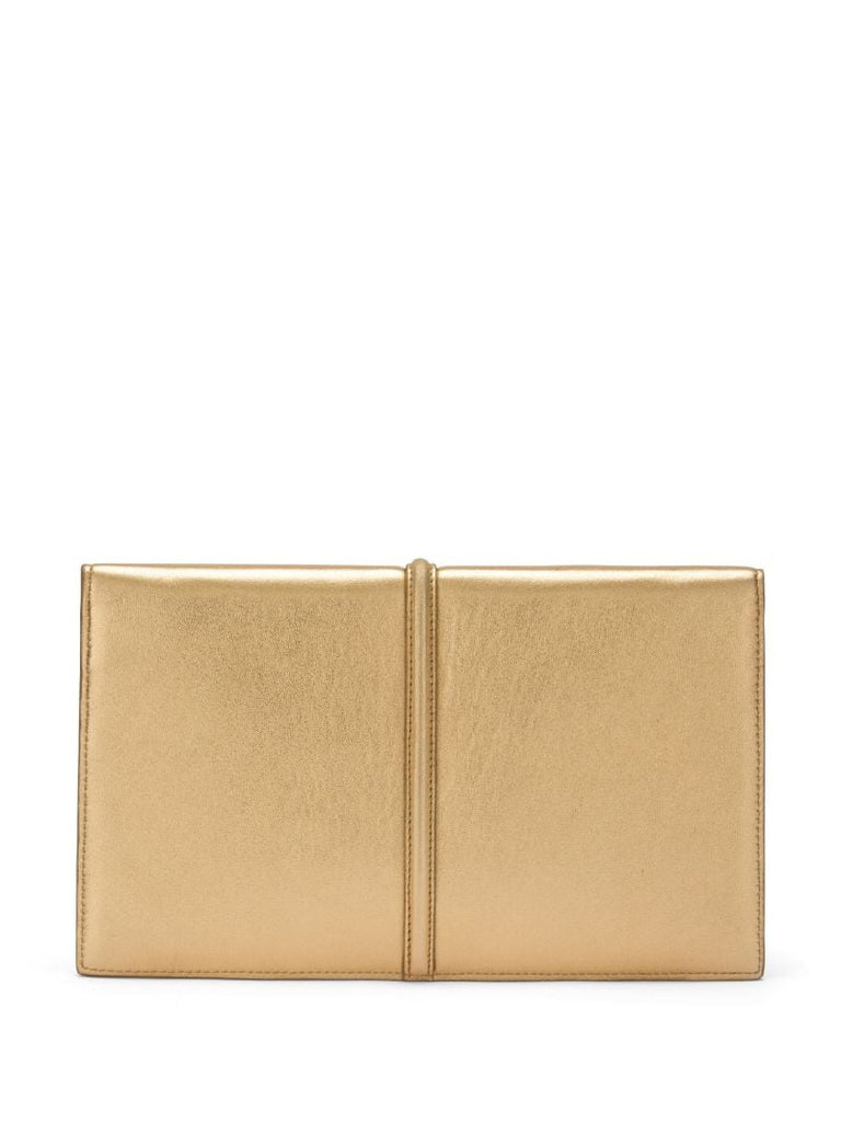 Gold Tokyo Leather Clutch Bag