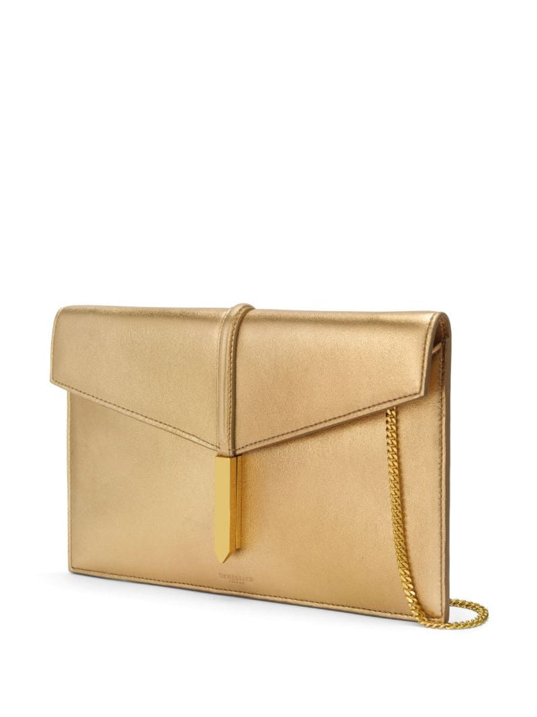 Gold Tokyo Leather Clutch Bag