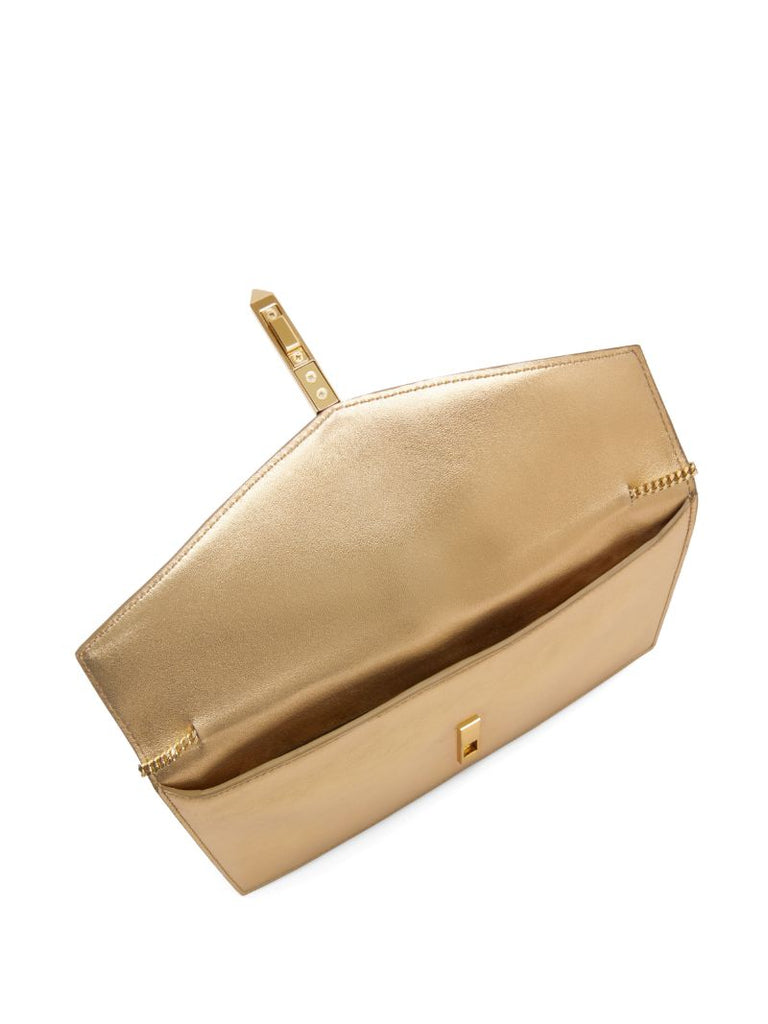 Gold Tokyo Leather Clutch Bag