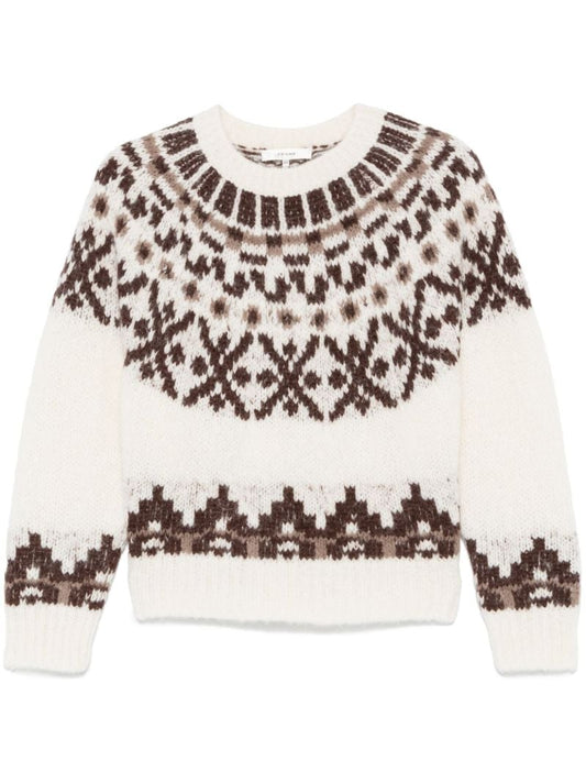 White Fair Isle Sweater